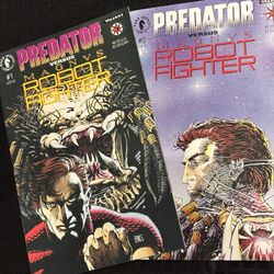 Predator vs Magnus Robot Fighter #1 & #2 1992 Dark Horse Valiant Comics