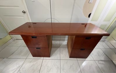 Solid Wood Desk with Dark Cherry Finish