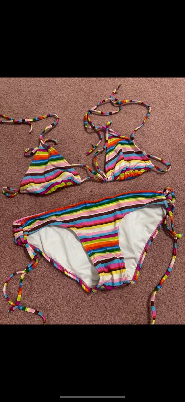 Medium Striped Bikini Festival Boho Swim Suit
