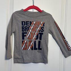 Toddler Grey NFL Denver Broncos Long sleeve Tshirt 3T