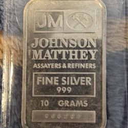 Rare JM Silver 10g. Fractional
