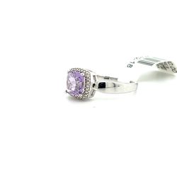 925 Sterling Silver Gemstone Ring Bezel Set Amethyst  3.10grams Size 8 154032 18