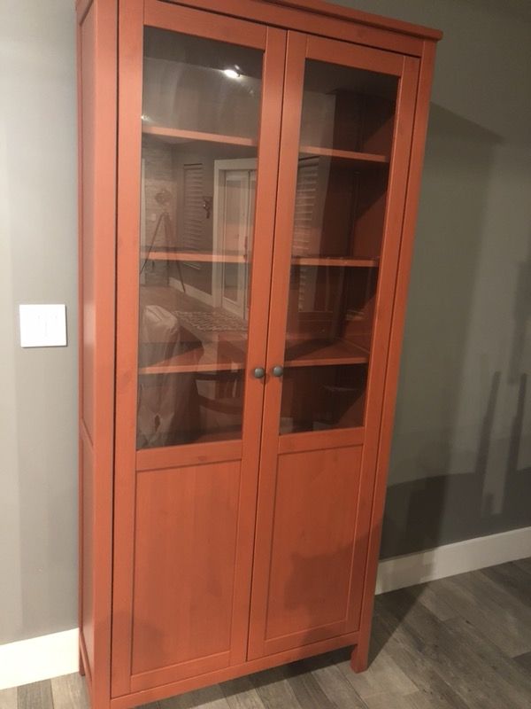 Hemnes Cabinet With Panel Glass Door Red Brown 35 3 8x77 1 2 Hemnes Cabinet With Panel Glass Door Red Brown 35 3 8x77 1 2 Ikea For In Lake Worth Fl Offerup