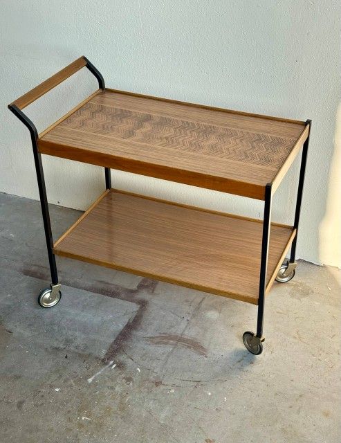 Mid Century Modern Bar Cart / Vintage Tea Trolley – Attributed to Opal Möbel Germany 1960s