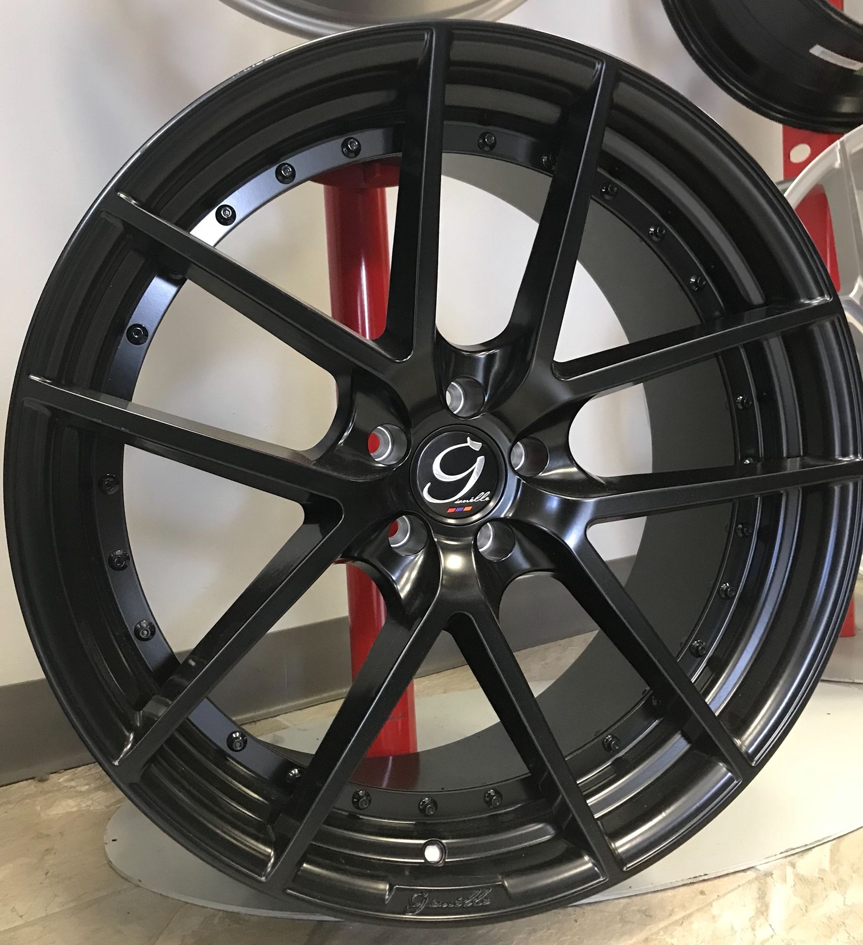CRAZY DEAL!! New 22” Staggered Giovanna 2-Piece Gloss Black Rims Wheels 5x4.5 Gianelle Challenger