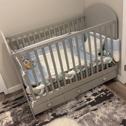 Baby Crib Bed With Mattress 