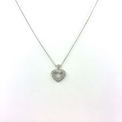 10Kt White Gold 20” Necklace with Diamond Heart Pendant 5.30g 21976510