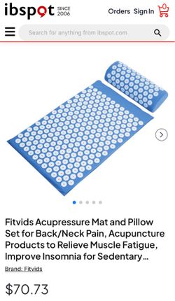 Fitvids Acupressure Mat and Pillow Set for Back/Neck Pain, Acupuncture Products to Relieve Muscle Fatigue, Improve Insomnia for Sedentary...