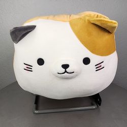 14" Takashoji White Calico Cat Bread Loaf Plush