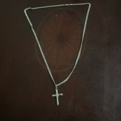 Sterling Silver Chain With cross pendant.925