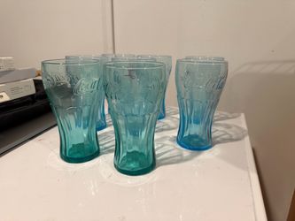 Coca-Cola Teal Glass Cups Set