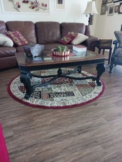 Traditional Glass And Wood Coffee TABLE