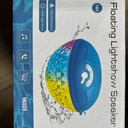 Floating Pool Speaker with Lights, IP68 Waterproof Bluetooth Speakers for Pool, 10W HD Stereo Loud Sound, Built-in Mic Floating Speakers for Pool, Hot