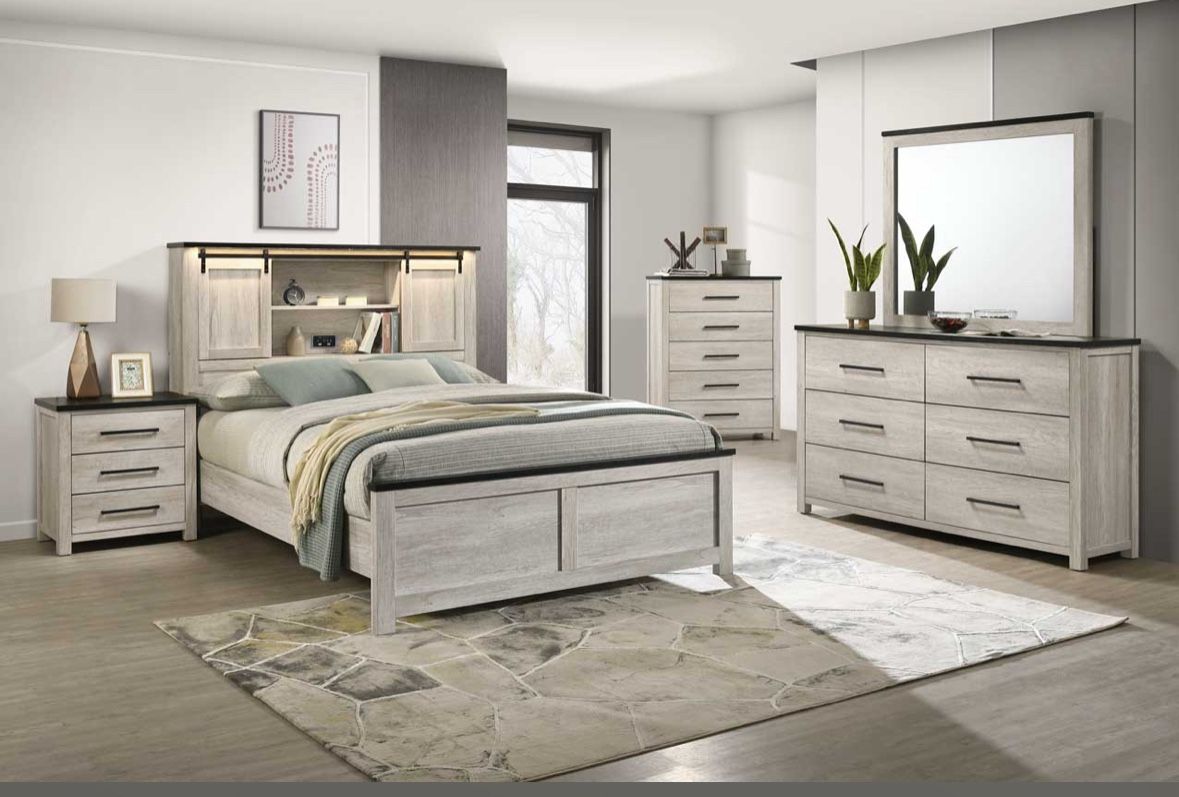 4-PIECE RUSTIC WOOD BEDROOM SET