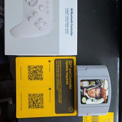 Analogue 3D (Nintendo 64) White console with 8BitDo controller and GoldenEye 