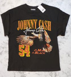 Johnny Cash Women's T-Shirt Size SM Country Music Theme Graphic Tee