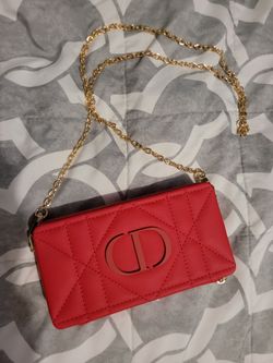 Dior clutch with chain .