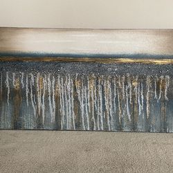 Rectangular Wall Canvas Painting, Wood Backing