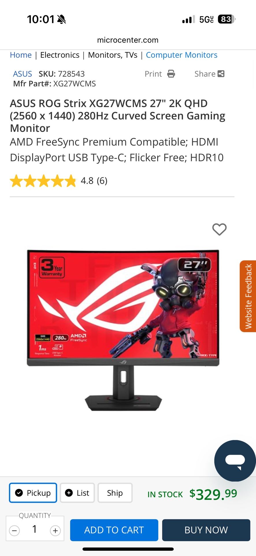 Gaming Monitor 2k 280hz