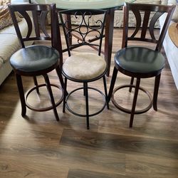 3 Swivel Bar Stools