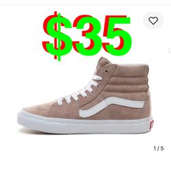 Vans Shoes Sk8-HI (Pig Suede) “Shadow Grey/Trwht” #VN0A4BV6V79 Note: Open Box.