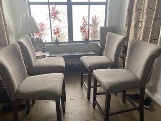 4 Gray High Chairs 60 Height Seat