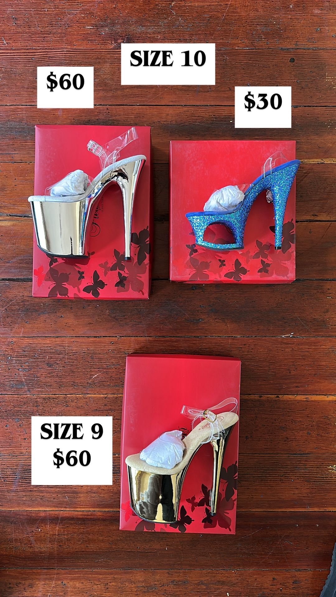 Size 9 & 10 Pleaser Shoes: Exotic Pole Dance Heels