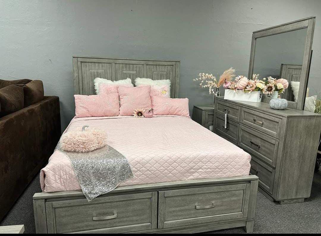 Garretson Bedroom Set Queen or King Bed Dresser Nightstand Mirror Chest Option 