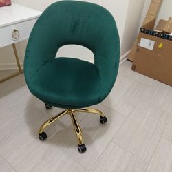 Green Velvet Desk Chair