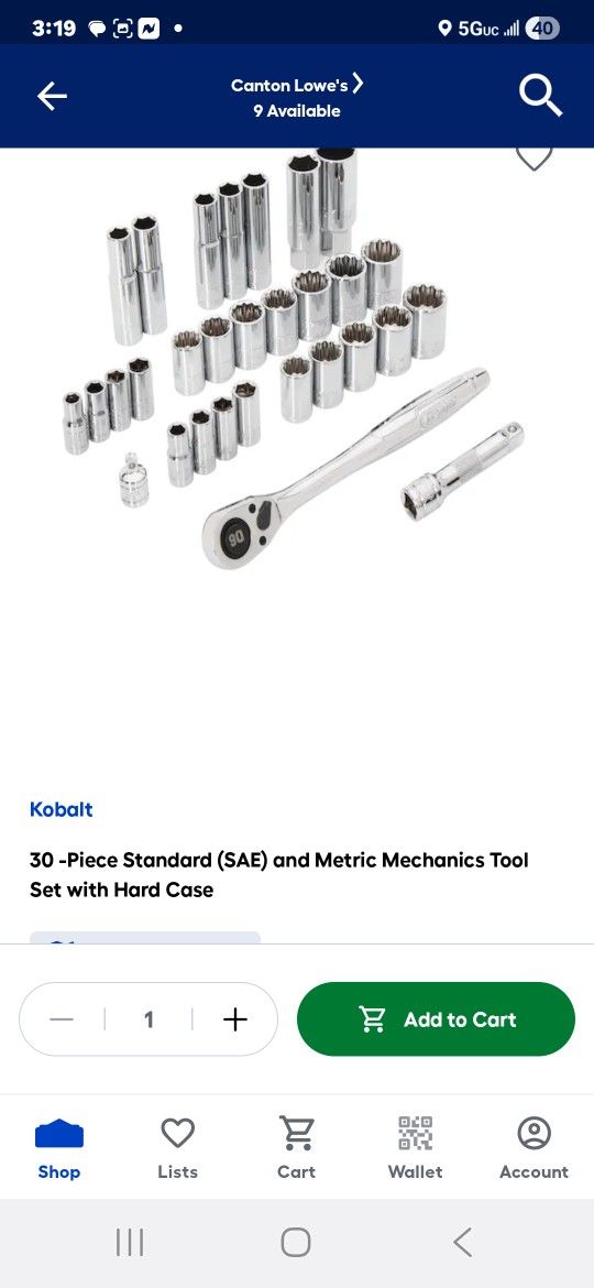 Kobalt Set With Case