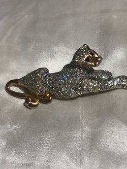 Crystal PavƩ Panther Brooch Pin