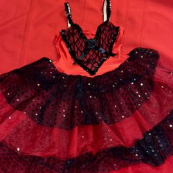 $17 Red & Black Sequin Dancewear L-14 