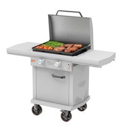 Flat Top Grills / LOCO Flat Top Grills LOCO Series | 24 in. 2-Burner Digital Propane SmartTemp Flat Top Grill / Griddle in Chalk Finish with Enclosed 