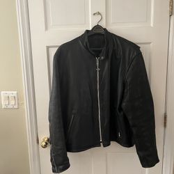 Leather Jacket Mens 52 Long