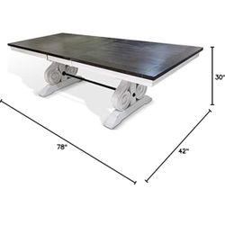 6 sitter dining table White/Dark Brown