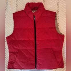 Eddie Bauer Goose Down  Vest Red PETITE LARGE 