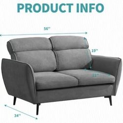 😀 Loveseat Sofa with Movable Ottoman, Comfy Corduroy Couch with Spring Cushion, Sofa Couch with Solid Wood, Modern Office Sofa with Deep Seat for Liv