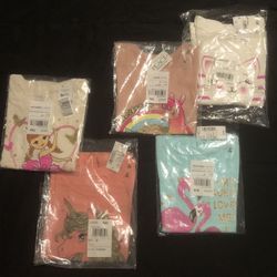 Girls New Cotton T-shirts Lot 4-5T
