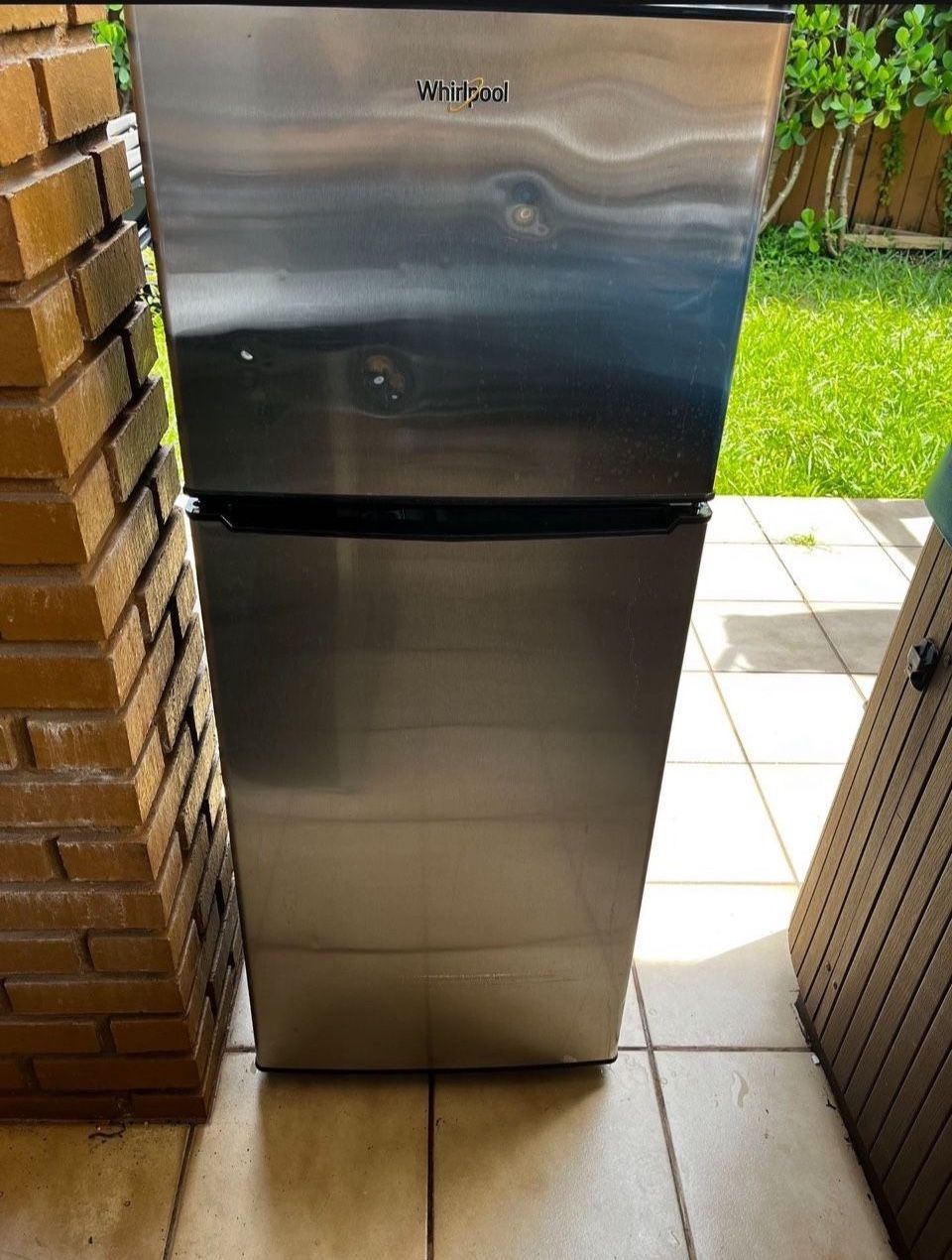 Whirlpool Refrigerator Stainless Steel Dual Door True Freezer…4.6cu ft. Model WH46TS3E…In Good Working Condition…SEE ALL PICTURES…$85