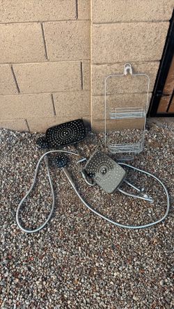 2 shower heds with a shower hanger