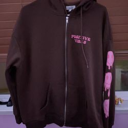 Stay Positive Jacket!! Brown & Pink