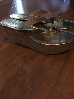 Coach Gold wedges Size 10
