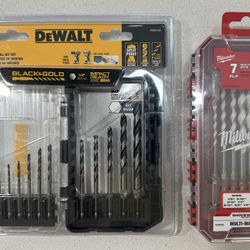 Milwaukee Shockwave Carbide Bits Set And DeWalt Metal Bits Set.