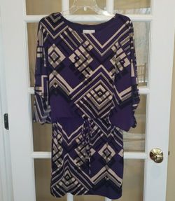 Jessica Simpson Purple,Tan & Black Dress Size: M