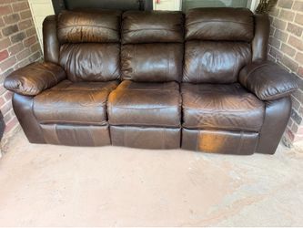 Leather sofa reclinable