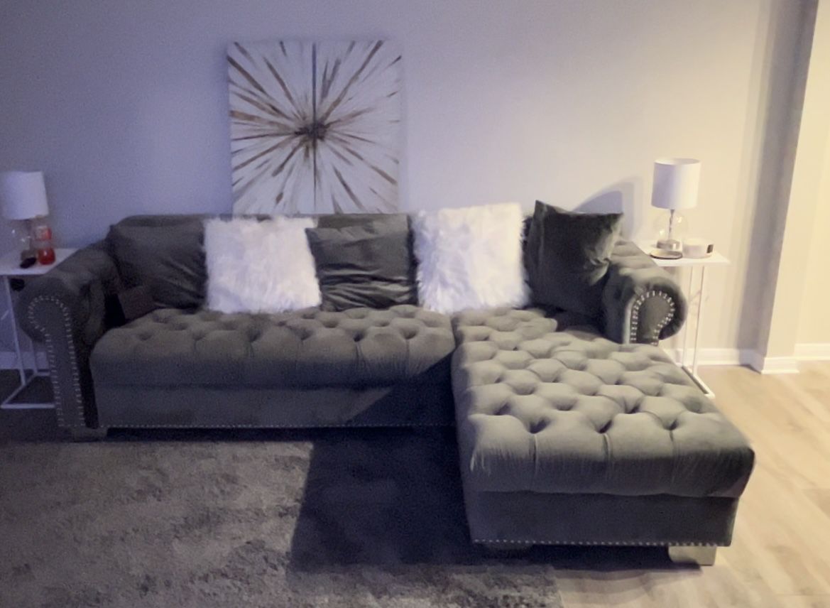 Fairly used Gray Sectional 