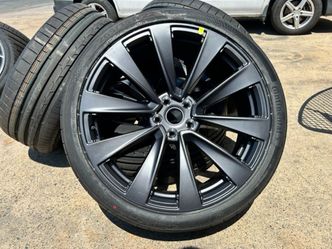 FREE DELIVERY NEW OEM 2025 Tesla Model X Plaid Wheels 265/35/22 & 285/35/22 CONTINENTAL 100%