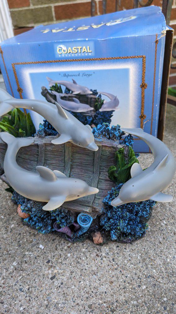 NEW Beautiful Dolphin Shipwreck by The Coastal Collection Large  Approx 11 1/2 W x 8 1/2 x 7 1/2.