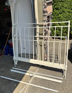 Free Full size White Metal Bed Frame