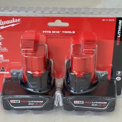 Milwaukee M12 Red Lithium XC 3.0 Battery 2 Pack